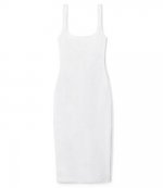 White Bodycon Below Knee Dress