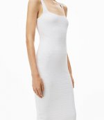 White Bodycon Below Knee Dress