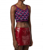 Jacquard Paco Purple Red Halter Top
