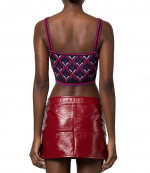 Jacquard Paco Purple Red Halter Top