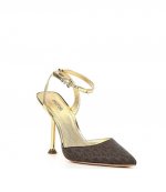 Imani Brown/Gold Logo Pump