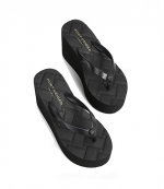 Black Kensington Flip Flop Wedge