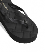 Black Kensington Flip Flop Wedge