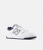 480 New Balance White Navy Court Sneakers