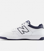480 New Balance White Navy Court Sneakers