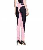Bi Material Pink Black Spiral Jean