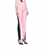 Bi Material Pink Black Spiral Jean