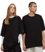 Y3 Black Crepe Pocket Tee