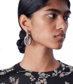 Silver XL Double Link Hoop