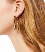 XL Gold Multicolor Link Hoop Double Earrings