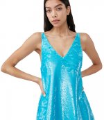 Blue Curacao Strap Sequin Mini Dress