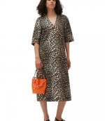 Printed Cotton Wide Midi Dress