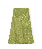 Crinkled Satin Midi Skirt