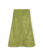 Crinkled Satin Midi Skirt