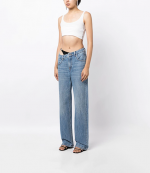 Asymmetrical Waistband Jean With Bikini