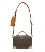 Brown Logo Estelle Small Trunk Crossbody Bag