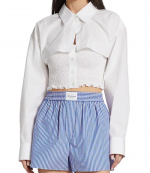 White Smocked Cami Overshirt Twinset