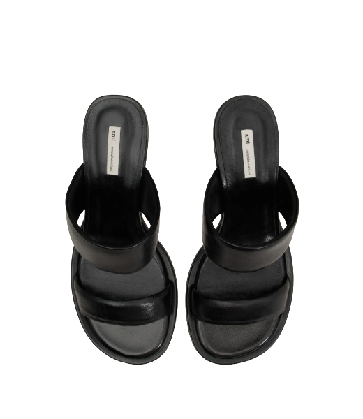 Black Leather Piano Sandals