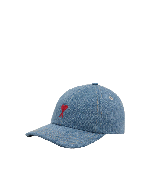 Red Ami De Couer Embroidery Denim Cap