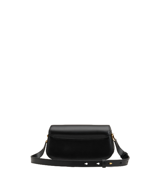 Black Leather Shoulder Baguette Bag Paris Paris Bag