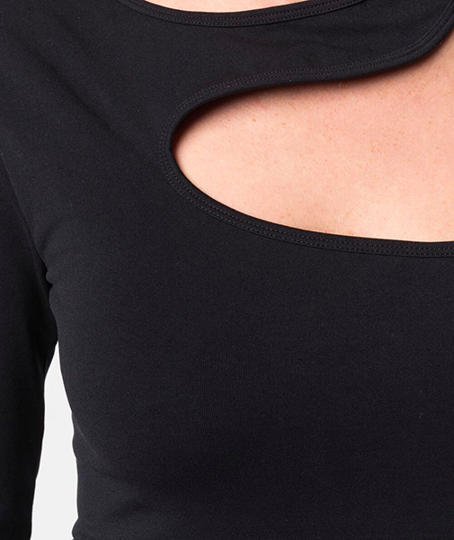 Cut-Out Black Seamless Shirt