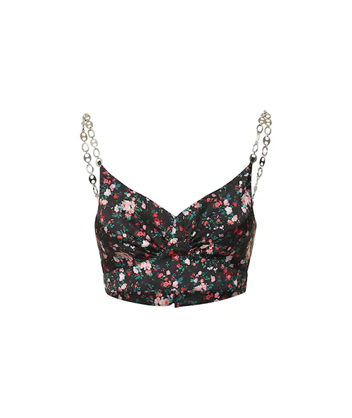 Black Rose Garden Crop Top