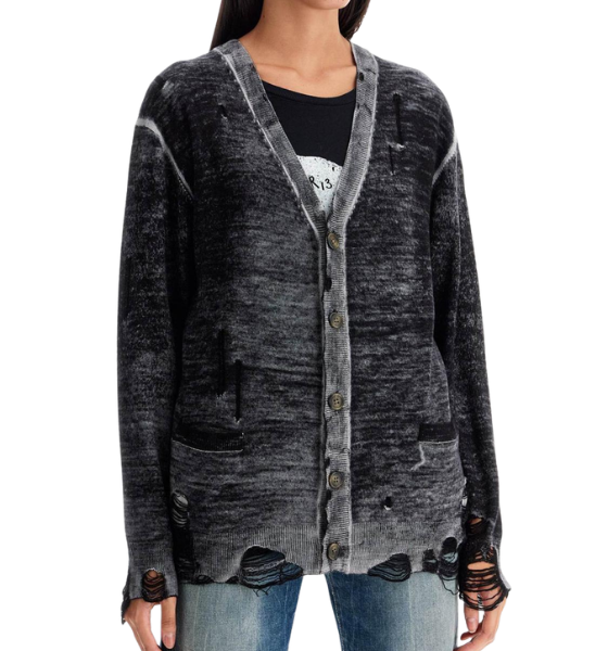 Black Multi Boyfreind Cardigan