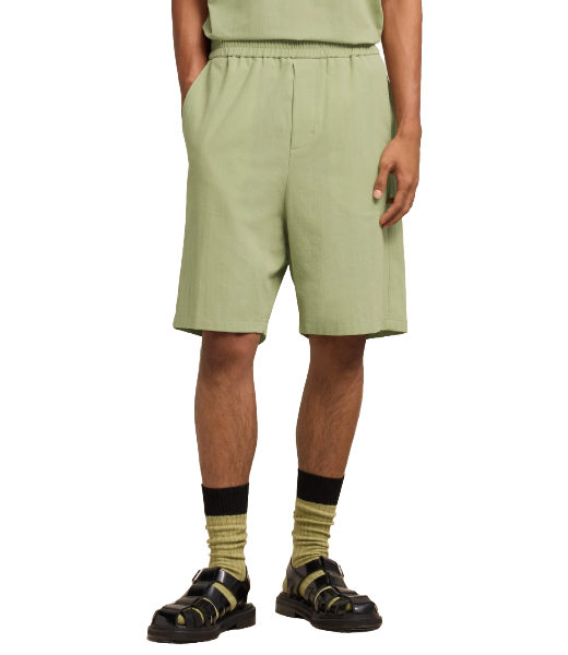Elasticated Waist Bermuda Sage Shorts