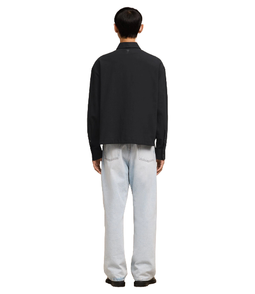 Long Sleeve Drawstring Black Shirt