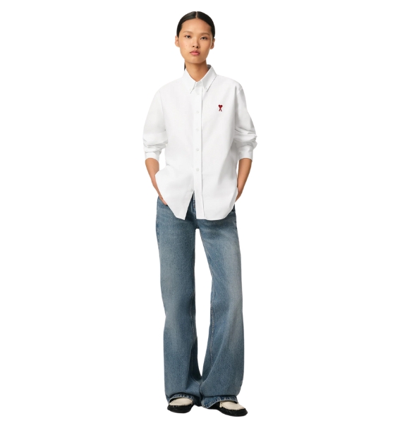 Classic Fit Ami De Coeur Natural White Shirt