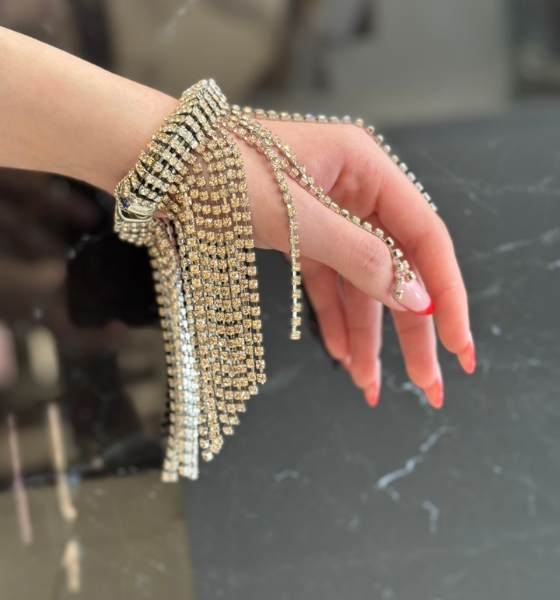 Silver/Pink Bracelet Manchete