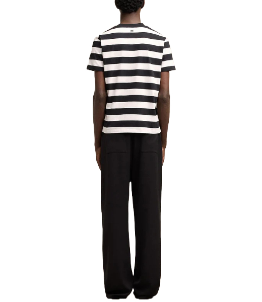 Red Ami De Coeur Black White Stripes T-Shirt