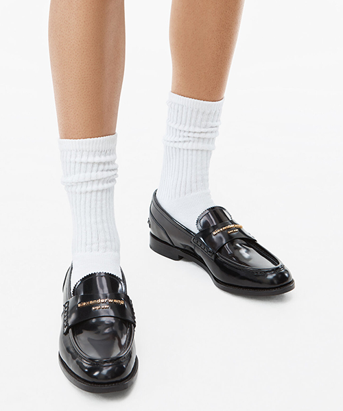 Carter Logo Black Leather Loafer