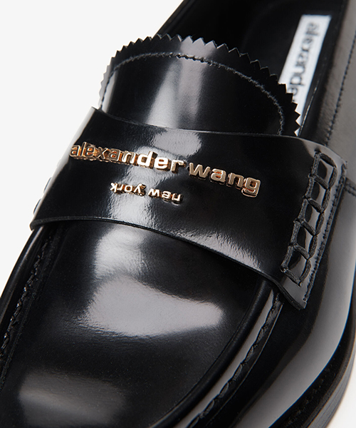 Carter Logo Black Leather Loafer