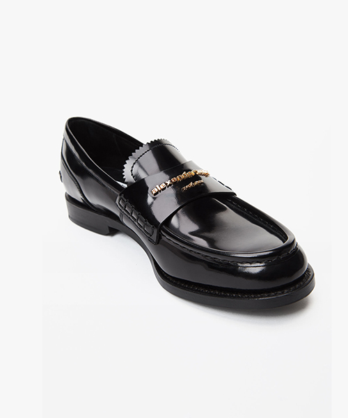 Carter Logo Black Leather Loafer