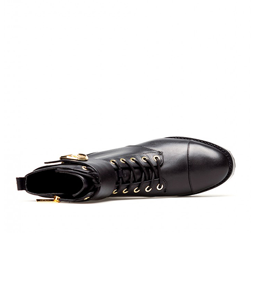 Tatum Black Leather Ankle Boot