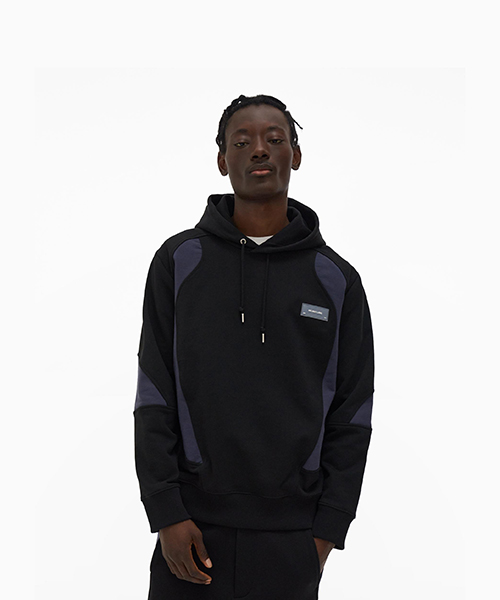 Panel Black Hoodie