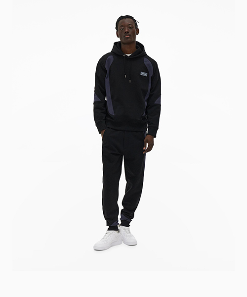 Panel Black Hoodie