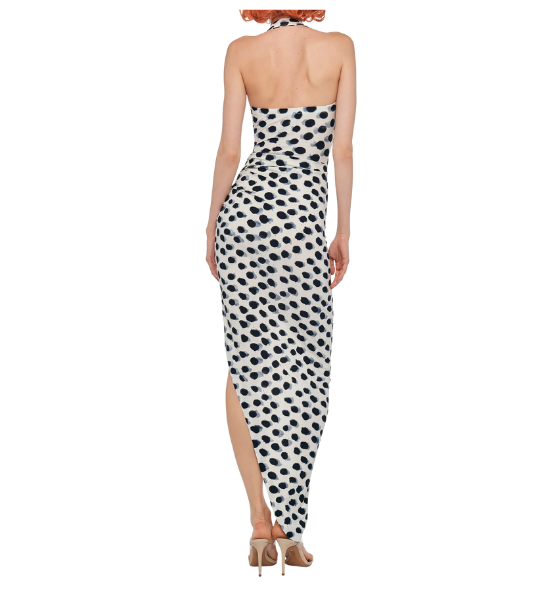 White Cayla Side Drape Gown