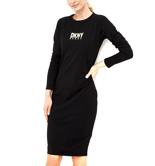 Green Logo Black Dress