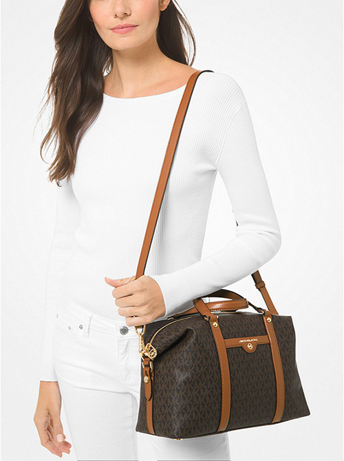 Medium Satchel Brown Logo