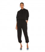 Black Essential Terry Classic Sweatpant Puff Paint Logo