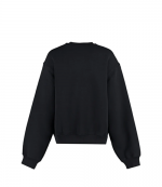 Black Essential Terry Crew Sweatshirt W/ Puff  Paint Logo