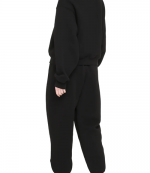 Black Essential Terry Crew Sweatshirt W/ Puff  Paint Logo