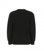 Black Essential Jersey LS Tee W/ Puff Logo & Bound   Neck