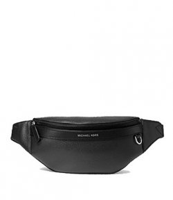 Small Hip Black Leather Bag
