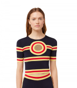 Navy Gold Pull Round Neck