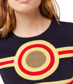 Navy Gold Pull Round Neck