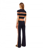Navy Gold Pull Round Neck