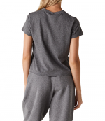 Silver Glitter Essential Jersey Shrunk Tee With Puff Logo
